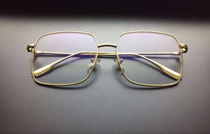Big Frame Glasses Female Oversized Square Eyeglasses Gold Spectacles Frame Clear Lens Eyewear Optical Myopia Nerd Glasses