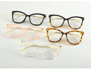 Retro Cat Eye Glasses Women's Eyeglasses Frame Luxury Brand Designer Spectacles Transparent Cat's Eye Glasses Female Eyewear