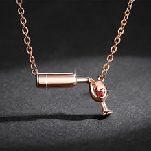 Load image into Gallery viewer, Fashion Surgical Steel Cubic Zirconia Necklace Wine Necklace Unique Design  Women&#39;s   Wine Glass  Necklace &amp; Pendant