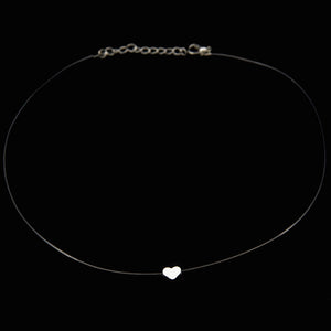 Female Transparent Fishing Line Necklace Silver Color Invisible Chain Women Rhinestone Choker Necklace Collier Femme