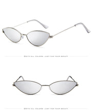 Load image into Gallery viewer, new fashion sunglasses Women  metal retro colorful transparent small colorful Cat Eye Sunglasses UV400
