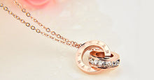 Load image into Gallery viewer, Luxury Elegant Crystal Choker Fashion Roman Digital Stainless Steel Gold Silver Color Pendant Necklaces for Women Jewelry