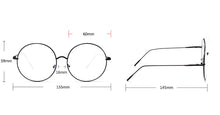 Carica l&#39;immagine nel visualizzatore di Gallery, Montature per occhiali rotondi oversize Donna Uomo Moda Occhiali trasparenti Montature per occhiali da vista in metallo unisex 