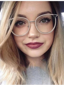Ladies Cat Eye Glasses Frames For Women Metal frame Optical Fashion Eyewear Computer EyeGlasses