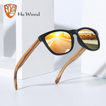 Load image into Gallery viewer, HU WOOD Brand Design Bamboo Sunglasses Sea Gradient Lenses UV400 Driving Shade Mens Sunglasses Eyewear gafas de sol hombr GR8012
