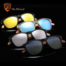Load image into Gallery viewer, HU WOOD Brand Design Bamboo Sunglasses Sea Gradient Lenses UV400 Driving Shade Mens Sunglasses Eyewear gafas de sol hombr GR8012