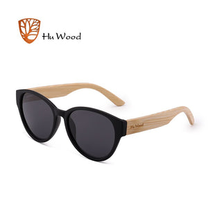 HU WOOD Brand Sunglasses Women Men Bamboo Frame Sun Glasses Round Printed Wrap Anti-Reflective Fishing Driving Eyewear GR8022