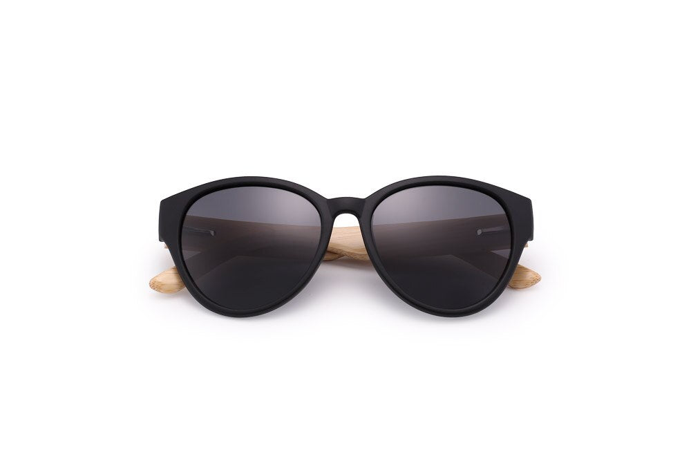 HU WOOD Brand Sunglasses Women Men Bamboo Frame Sun Glasses Round Printed Wrap Anti-Reflective Fishing Driving Eyewear GR8022