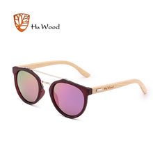 Load image into Gallery viewer, HU WOOD Brand Sunglasses Men Women Natural Bamboo Frame Sun Glasses Round Wrap Double Bridge Goggle Driving Travel GR8023