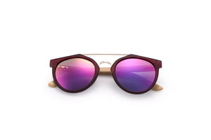HU WOOD Brand Sunglasses Men Women Natural Bamboo Frame Sun Glasses Round Wrap Double Bridge Goggle Driving Travel GR8023