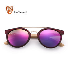 Load image into Gallery viewer, HU WOOD Brand Sunglasses Men Women Natural Bamboo Frame Sun Glasses Round Wrap Double Bridge Goggle Driving Travel GR8023