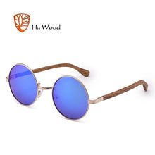 Carica l&#39;immagine nel visualizzatore di Gallery, HU WOOD Trendy Steampunk Sunglasses Men Women Retro Sun Glasses Round Natural Wood Frame Log Eyewear UV400 Daily Fishing GR8024