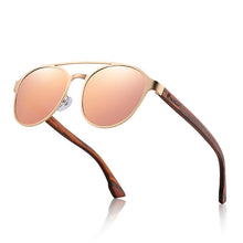 Load image into Gallery viewer, HU Wood Polarized Sunglasses wooden Spring Hinge Stainless Steel Frame woman sun glasses for men Lens UV400 protection GR8041