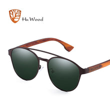 Load image into Gallery viewer, HU Wood Polarized Sunglasses wooden Spring Hinge Stainless Steel Frame woman sun glasses for men Lens UV400 protection GR8041