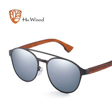 Load image into Gallery viewer, HU Wood Polarized Sunglasses wooden Spring Hinge Stainless Steel Frame woman sun glasses for men Lens UV400 protection GR8041