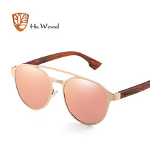 Load image into Gallery viewer, HU Wood Polarized Sunglasses wooden Spring Hinge Stainless Steel Frame woman sun glasses for men Lens UV400 protection GR8041