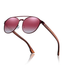 Load image into Gallery viewer, HU Wood Polarized Sunglasses wooden Spring Hinge Stainless Steel Frame woman sun glasses for men Lens UV400 protection GR8041