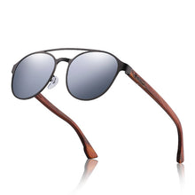 Load image into Gallery viewer, HU Wood Polarized Sunglasses wooden Spring Hinge Stainless Steel Frame woman sun glasses for men Lens UV400 protection GR8041
