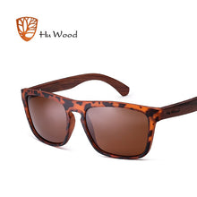 Load image into Gallery viewer, HU madera bambú Natural gafas de sol para hombres cebra gafas de sol de madera gafas de sol polarizadas rectángulo lentes conducción UV400 GR8002