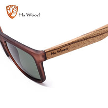 Load image into Gallery viewer, HU madera bambú Natural gafas de sol para hombres cebra gafas de sol de madera gafas de sol polarizadas rectángulo lentes conducción UV400 GR8002