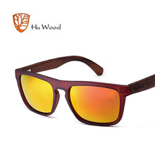 Load image into Gallery viewer, HU madera bambú Natural gafas de sol para hombres cebra gafas de sol de madera gafas de sol polarizadas rectángulo lentes conducción UV400 GR8002