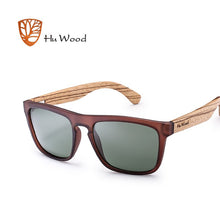 Load image into Gallery viewer, HU madera bambú Natural gafas de sol para hombres cebra gafas de sol de madera gafas de sol polarizadas rectángulo lentes conducción UV400 GR8002