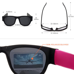 HUHAITANG Polarized Slappable Bracelet Men Sunglasses Slap Folding Sun Glasses For Women Wristband Outdoor Sunglass Driving
