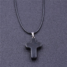 Carica l&#39;immagine nel visualizzatore di Gallery, Cross Natural Stone Pendant Necklace for Women Necklaces&amp;Pendants 2017 Fashion Jewelry Gifts colar