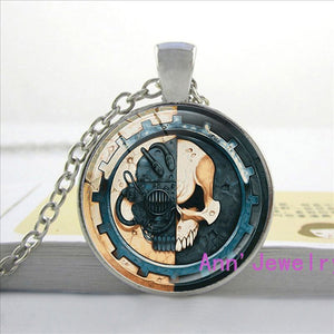 Warhammer 40k Adeptus Mechanicus Necklacre Picture Charm Space Marines Video Game Silver Plated Pendant Jewelry-3