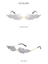 Load image into Gallery viewer, Luxury Fashion Fire Flame Sunglasses Women  Rimless Wave Sun Glasses Metal Shades For Vintage Women Mirror Eyewear UV400