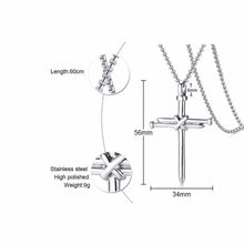 Load image into Gallery viewer, New Fashion Arrow Necklace for Men Black Metal Punk POP Cross Pendant Necklace Trendy Simple Chain Jewelry Gift collar hombre