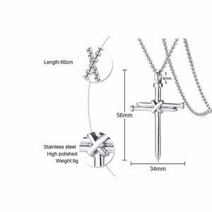 New Fashion Arrow Necklace for Men Black Metal Punk POP Cross Pendant Necklace Trendy Simple Chain Jewelry Gift collar hombre