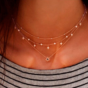 Collana con ciondolo in oro con croce multistrato bohémien per donna, collane girocollo con lettera punk 2020, regalo per gioielli con parole di moda