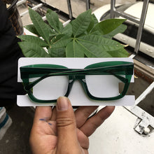 Load image into Gallery viewer, Women Super Retro Designer Green Crystal Acetate Eyeglasses Frames Oversized