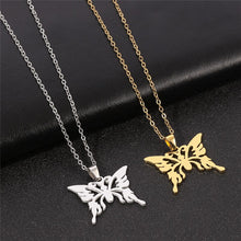 Load image into Gallery viewer, Word Necklace Men Women Flame Pendant Necklace Hip-Hop Rock Titanium Stainless Steel Gold Color Chain Necklace