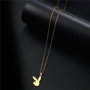 2020 New Arrivals Kpop Cute Long Ear Rabbit Bunny Pendant Necklaces playboy- Necklace Party gift Hippop Minimalist Jewelry