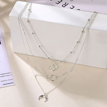 Carica l&#39;immagine nel visualizzatore di Gallery, Fashion Moon Circle Map Pendant Necklace for Women Jewelry Earth Choker Multilayer Bijoux Collares Mujer Collier Femme