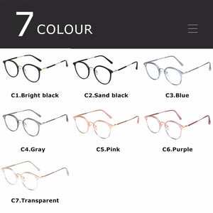 Round Anti Blue Light Computer Glasses Women Men Prescription Reading Ladies 2022 Eyeglasses Frame Radiation Protection Lens