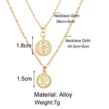 Load image into Gallery viewer, Fashion Gold Moon Star Coin Necklace For Women Bijoux Heart Choker Long Pendants Necklaces 2020 Geometric Vintage Jewelry