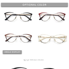 Load image into Gallery viewer, Decorative Eyeglasses Frame For Women Fake Glasses Women Retro Fashion Cat Eye Optical Prescription Glasses For Myopia
