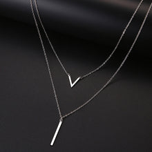Load image into Gallery viewer, Women Double Round Geometric Pendant Necklace Stainless Steel Gold and Silver Color Jewelry Gift