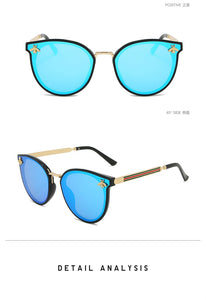 2022 Bee Women's Sunglasses Oval Metal Frame Little Bee Men's Sunglasses UV400 Classic Retro Brand Sport  Glasses