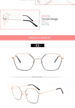 Load image into Gallery viewer, 2022 Fashion Vintage Retro Metal Frame Clear Lens Glasses Frame Polygon Women Eyewear Oversized Square Female Eyeglasses