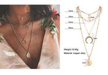 Load image into Gallery viewer, 2020 Gold Long Chain Necklace Chokers For Women Multilayer Geometric Cross Pendant Necklaces Boho Maxi Statement Party Jewelry