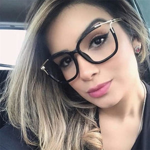 Eyeglasses Square glasses woman  fashion Clear lens Optical glasses frame women Metal Legs female oculos