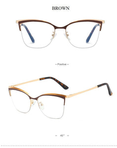 2022 Fashion Square Anti-blue Glasses Frame Women Vintage Metal Optical Transparent Eyeglasses Female No Degree Oculos Feminino