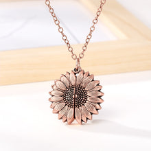 Load image into Gallery viewer, You Are My Sunshine Sunflower Necklaces For Women Rose Gold Silver Color Long Chain Sun Flower Female Pendant Necklace Jewelry