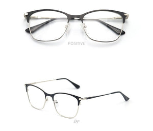 Vintage rectangle cat eye optical prescription metal eyeglasses frames diopters clear fake glasses women vintage