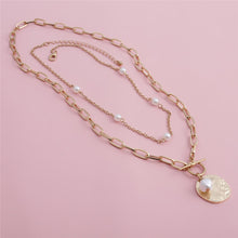 Carica l&#39;immagine nel visualizzatore di Gallery, Punk Multi Layered Pearl Choker Necklace Collar Statement Virgin Mary Coin Crystal Pendant Necklace Women Jewelry