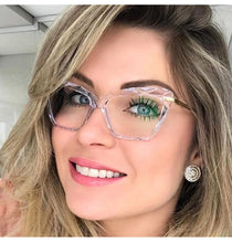 Carica l&#39;immagine nel visualizzatore di Gallery, Women Cat Eye Anti Blue Light Glasses  Trending Cateye Black Frame Blue Light Blocking Computer Female Eyeglasses